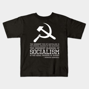 Funny Political Anti Socialism - Winston Churchill Quote Kids T-Shirt